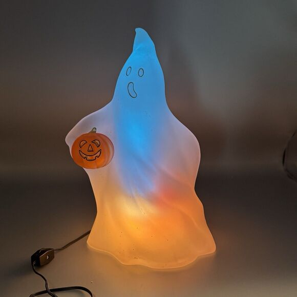 Vtg Ghost Light Up Dept 56 Acrylic Blow Mold Color Changing Halloween Decor 12"T - Picture 4 of 17